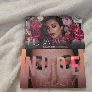 Huda Beauty Rose Gold Remastered And New Nudes Eyeshadow Palette Bundle
